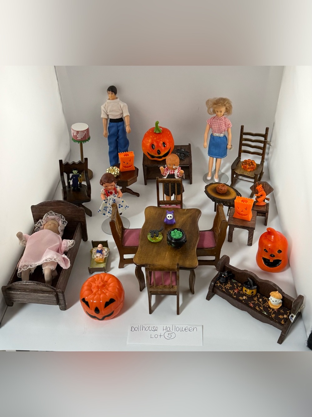 Vintage 1:12 scale dollhouse miniature Halloween lot